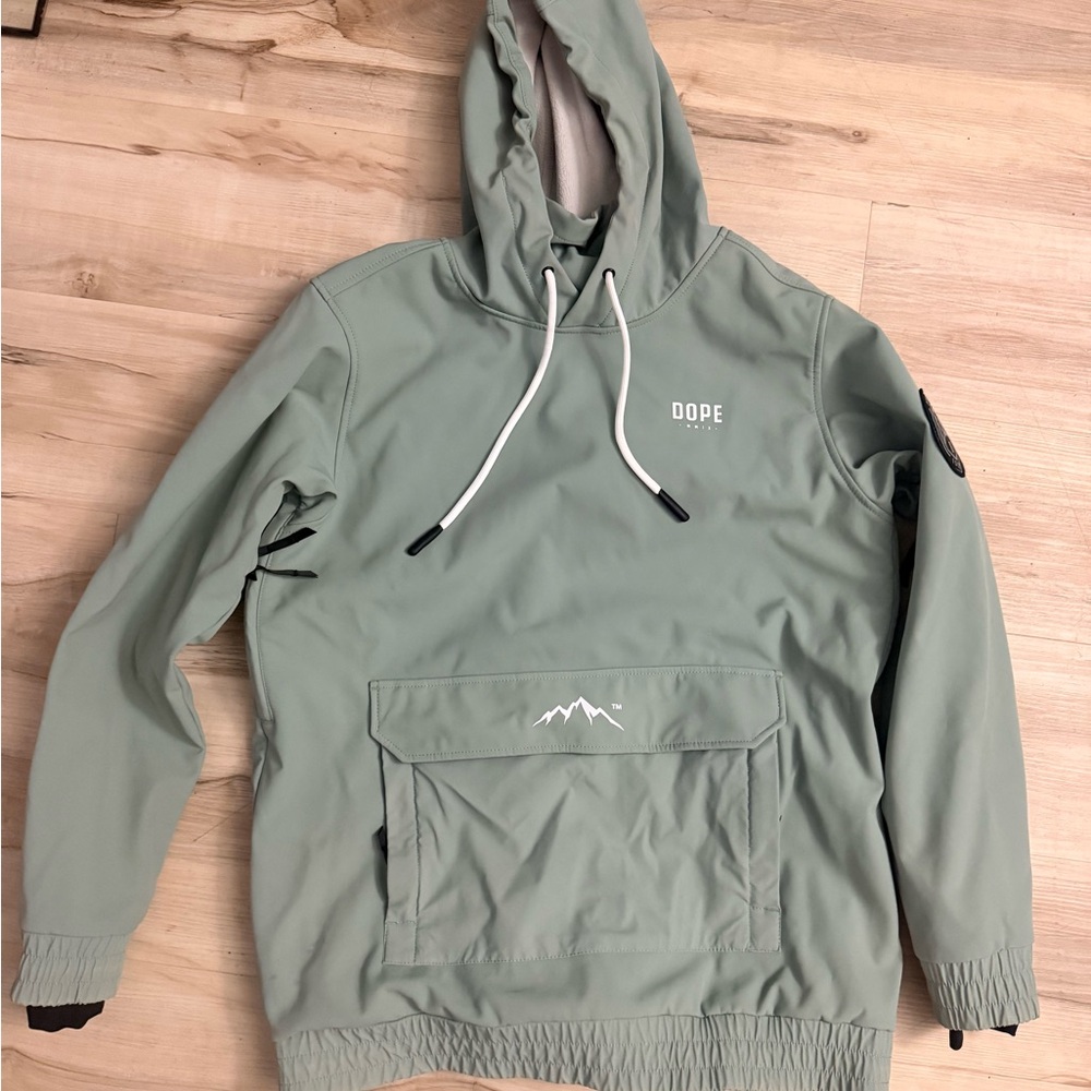 DOPE Sage Green Ski Pullover Hoodie Jacket